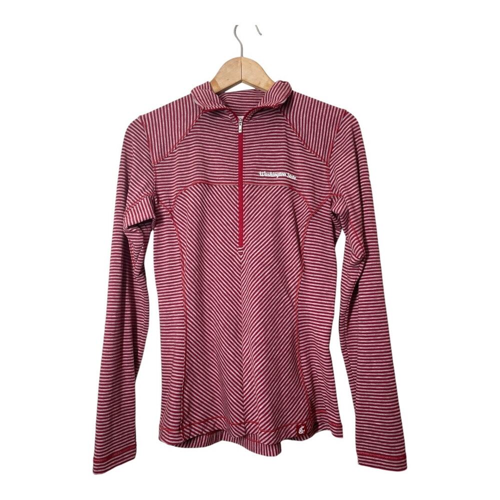 WSU Washington State University Cougars Columbia 1/2 Half 1/4 Zip Striped Shirt